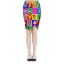 Alphabet Pattern Midi Wrap Pencil Skirt View1