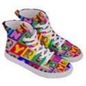 Alphabet Pattern Women s Hi-Top Skate Sneakers View3