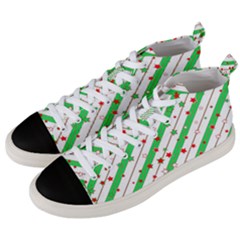 Christmas Paper Stars Pattern Texture Background Colorful Colors Seamless Copy Men s Mid-top Canvas Sneakers by Vaneshart