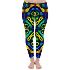 Pattern Geometric Glow Colors Lines Seamless Classic Winter Leggings by Vaneshart