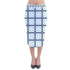 Pattern Design Art Scrapbooking Geometric Cubes Velvet Midi Pencil Skirt by Vaneshart