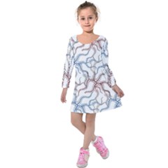 Pearl Pattern Floral Design Art Digital Seamless Kids  Long Sleeve Velvet Dress by Vaneshart