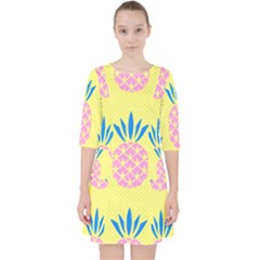 Summer Pineapple Seamless Pattern Pocket Dress by Sobalvarro