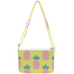 Summer Pineapple Seamless Pattern Double Gusset Crossbody Bag by Sobalvarro