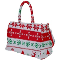 Ugly Christmas Sweater Pattern Duffel Travel Bag by Sobalvarro