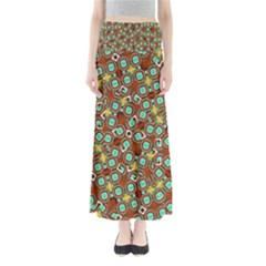 Colorful Modern Geometric Print Pattern Full Length Maxi Skirt by dflcprintsclothing