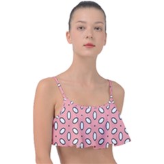 Pink Background Texture Frill Bikini Top by Mariart