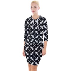 Abstract Background Arrow Quarter Sleeve Hood Bodycon Dress by HermanTelo