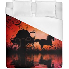 Drive In The Night By Carriage Duvet Cover (california King Size) by FantasyWorld7