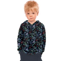 Watercolor Flowers On Black Kids  Overhead Hoodie by bloomingvinedesign