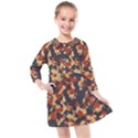 Aged Red, White, and Blue Camo Kids  Quarter Sleeve Shirt Dress View1