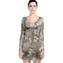 Tan Army Camouflage Long Sleeve Bodycon Dress View1