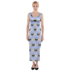 Alien Pattern Fitted Maxi Dress by Sapixe