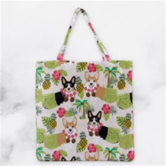 Corgis Hula Pattern Grocery Tote Bag by Sapixe