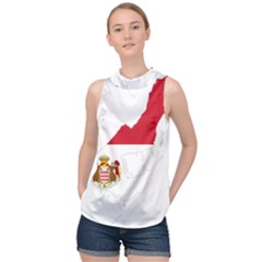 Monaco Country Europe Flag Borders High Neck Satin Top by Sapixe