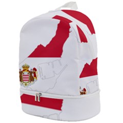 Monaco Country Europe Flag Borders Zip Bottom Backpack by Sapixe