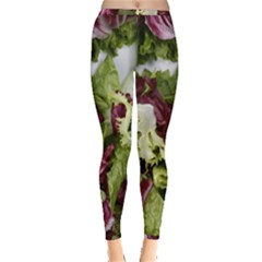 Salad Lettuce Vegetable Inside Out Leggings by Sapixe