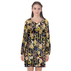 Festive And Celebrate In Good Style Long Sleeve Chiffon Shift Dress  by pepitasart