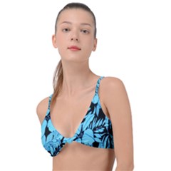 Blue Winter Tropical Floral Watercolor Knot Up Bikini Top by dressshop