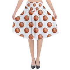 Orange Basketballs Flared Midi Skirt by mccallacoulturesports