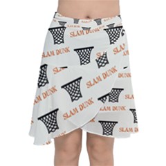 Slam Dunk Baskelball Baskets Chiffon Wrap Front Skirt by mccallacoulturesports