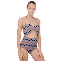 Basketball Thin Chevron Scallop Top Cut Out Swimsuit by mccallacoulturesports