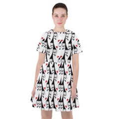 Cartoon Style Asian Woman Portrait Collage Pattern Sailor Dress by dflcprintsclothing