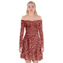 Burgundy Red Confetti Pattern Abstract Art Off Shoulder Skater Dress View1