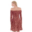 Burgundy Red Confetti Pattern Abstract Art Off Shoulder Skater Dress View2