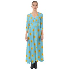 I Love Bread Button Up Boho Maxi Dress by designsbymallika