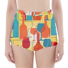 I Love Wine High-waisted Bikini Bottoms by designsbymallika