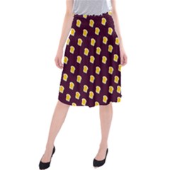 I Love Bread Midi Beach Skirt by designsbymallika