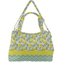 Lemons With Chevron 2 Double Compartment Shoulder Bag View2