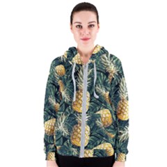 Pattern Ananas Tropical Women s Zipper Hoodie by kcreatif