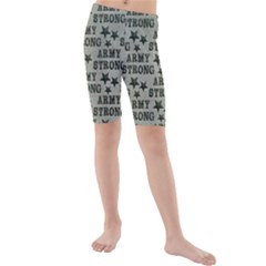 Army Stong Military Kids  Mid Length Swim Shorts by McCallaCoultureArmyShop