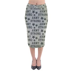 Army Stong Military Velvet Midi Pencil Skirt by McCallaCoultureArmyShop