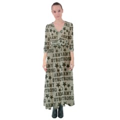 Army Stong Military Button Up Maxi Dress by McCallaCoultureArmyShop