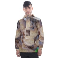 Close Up Mushroom Abstract Men s Front Pocket Pullover Windbreaker by Fractalsandkaleidoscopes