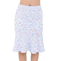 Texture Background Pastel Box Short Mermaid Skirt by HermanTelo