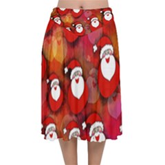 Santa Clause Velvet Flared Midi Skirt by HermanTelo