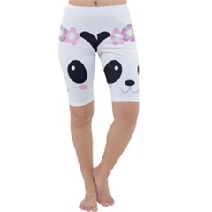 Panda Face Cropped Leggings  by PhotoThisxyz