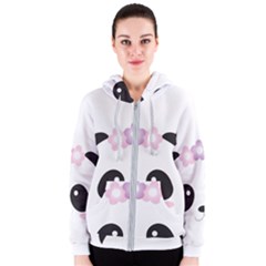 Panda Face Women s Zipper Hoodie by PhotoThisxyz