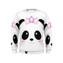 Panda Face Kids  Sweatshirt by PhotoThisxyz