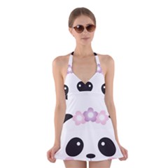 Panda Face Halter Dress Swimsuit  by PhotoThisxyz