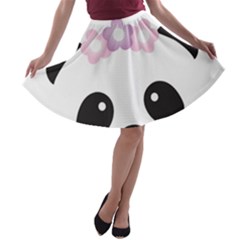 Panda Face A-line Skater Skirt by PhotoThisxyz