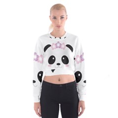 Panda Face Cropped Sweatshirt by PhotoThisxyz