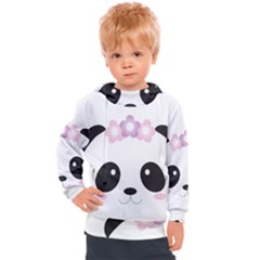 Panda Face Kids  Hooded Pullover by PhotoThisxyz