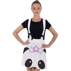 Panda Face Velvet Suspender Skater Skirt by PhotoThisxyz