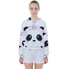 Panda Face Women s Tie Up Sweat by PhotoThisxyz