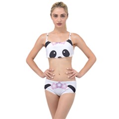 Panda Face Layered Top Bikini Set by PhotoThisxyz